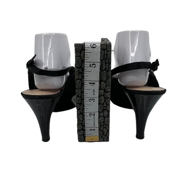 Nine West Black Kindly Peep Toe Lace Slingback Heeled Sandals Size 10 Women’s - Picture 8 of 9